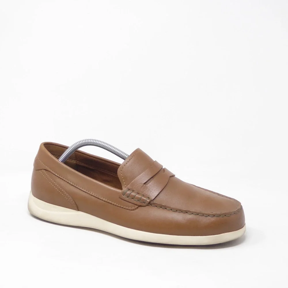 Cole Haan Mens Grand Atlantic Plain Loafers Brown Leather C36002 Size 10.5M